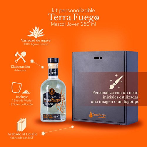 Kit Personalizable Mezcal Joven Terrafuego 250ml - Image 2