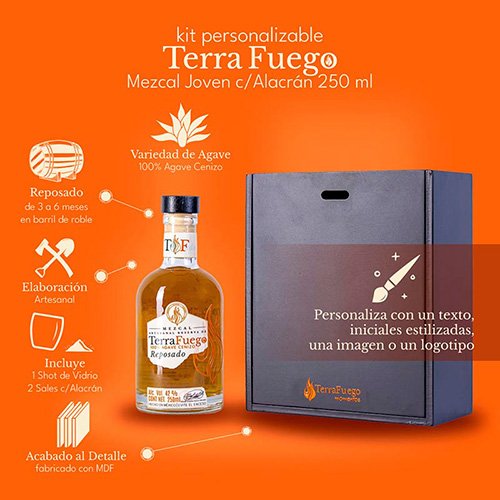 Kit Personalizable Mezcal Reposado Terrafuego 250ml - Image 2
