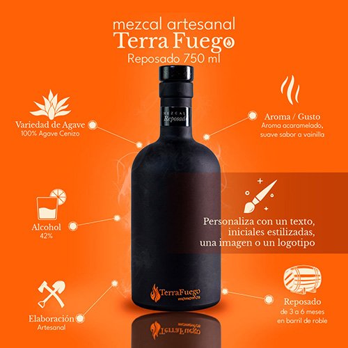 Mezcal Reposado Terrafuego Personalizable 750ml - Image 2
