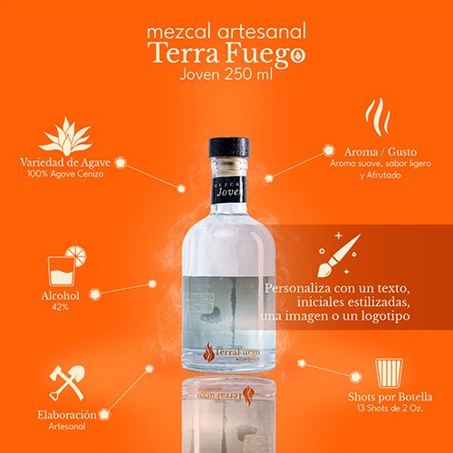 Mezcal Joven Terrafuego Personalizable 250ml - Image 2